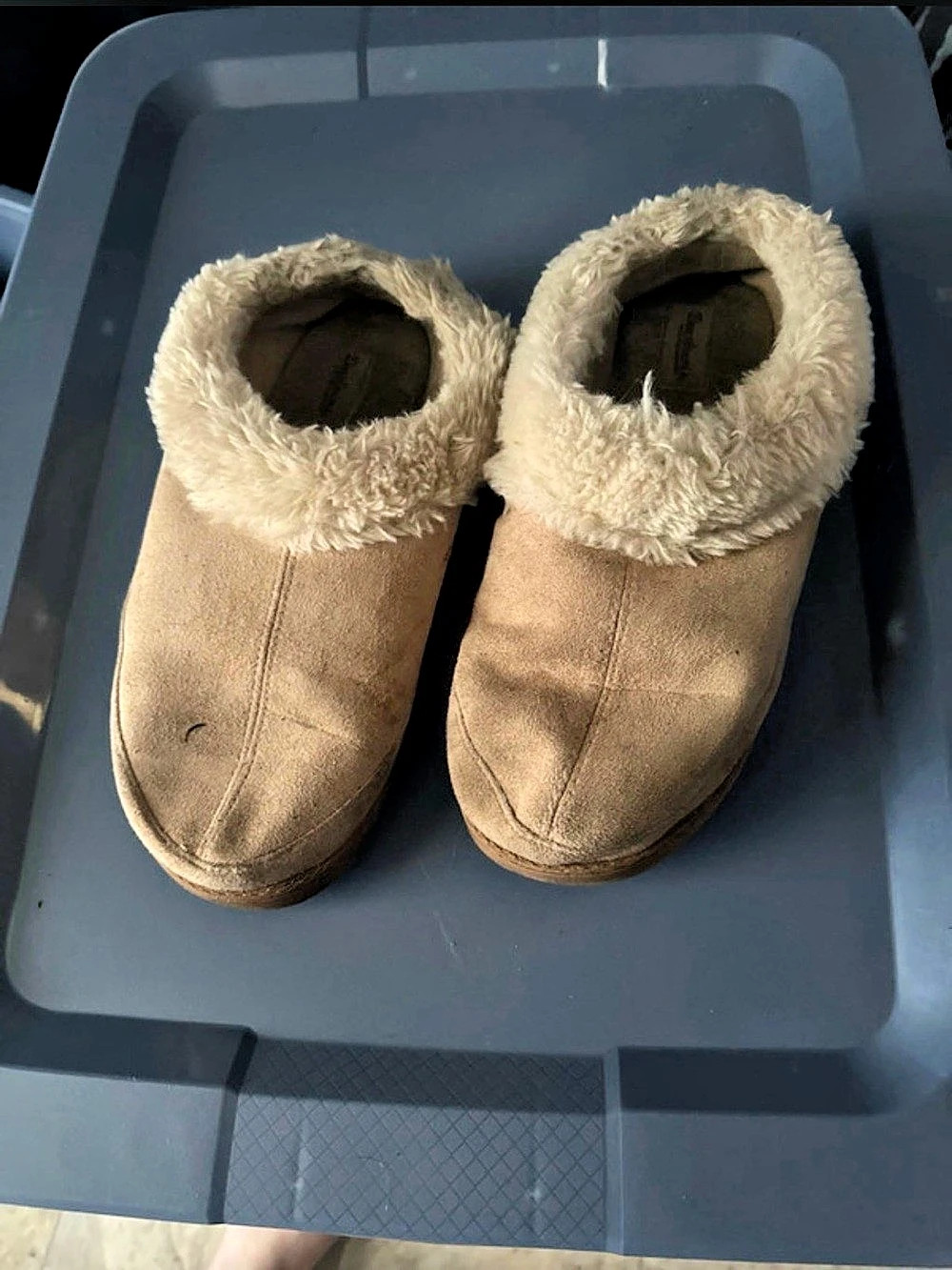 Fleece-Lined Brown Slippers